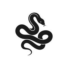 Obraz premium Coiled snake silhouette vector illustration of a cartoon of a snake vector illustration of a snake silhouette isolated on white background 
