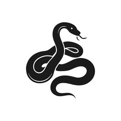 Fototapeta premium Coiled snake silhouette vector illustration of a cartoon of a snake vector illustration of a snake silhouette isolated on white background 