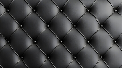 A black leather couch with a pattern of diamonds