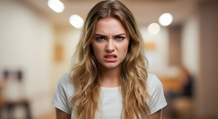Portrait of a Young Woman Expressing Anger and Frustration A Powerful Image of Human Emotion