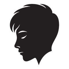 Inquisitive Thinking Face silhouette, full of curiosity – Thinking Face illustration – Minimalist Thinking Face vector – Thinking Silhouette

