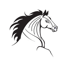 horse head vector black horse icon horse silhouette vector illustration template Creative Horse Elegant Logo Symbol Design Illustration Vector for Company