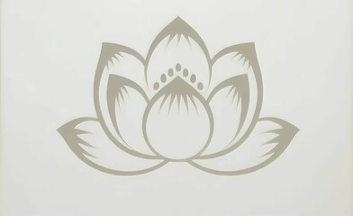 Fototapeta premium The light gray lotus pattern is presented in a concise manner, representing simplicity, peace, and introspection, and is suitable for interface design of spiritual growth courses and meditation apps.