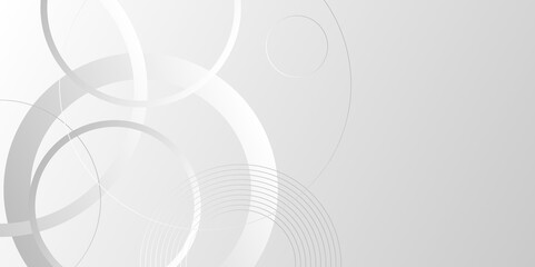 Abstract background with circle white abstract geometric background. Modern graphic design element circles style concept for banner. Digital future technology concept. creative presentations. Vector. 