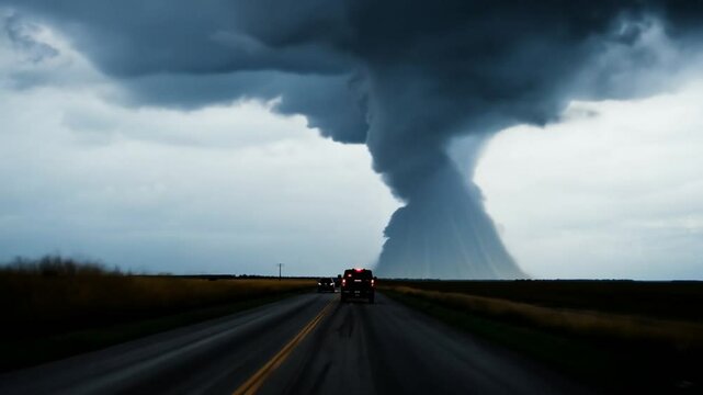 Storm Chasers Pursue Strong Tornado