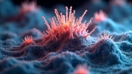Microscopic virus abstract image