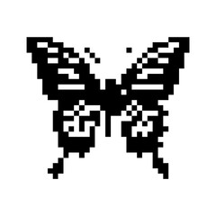 Pixel art butterfly. Animal vector illustration.