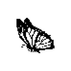 Pixel art butterfly. Animal vector illustration.