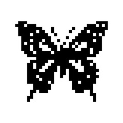 Pixel art butterfly. Animal vector illustration.