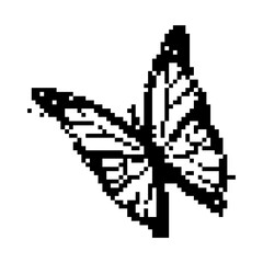 Fototapeta premium Pixel art butterfly. Animal vector illustration.