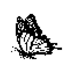 Fototapeta premium Pixel art butterfly. Animal vector illustration.