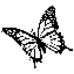 Fototapeta premium Pixel art butterfly. Animal vector illustration.