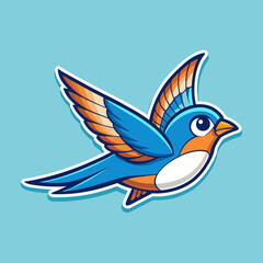 blue bird flying