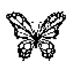 Pixel art butterfly. Animal vector illustration.