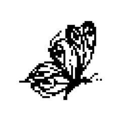 Pixel art butterfly. Animal vector illustration.