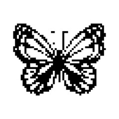 Pixel art butterfly. Animal vector illustration.