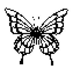 Pixel art butterfly. Animal vector illustration.