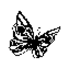 Fototapeta premium Pixel art butterfly. Animal vector illustration.