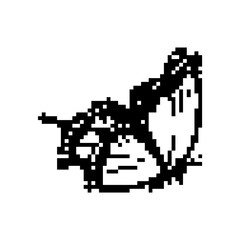 Pixel art butterfly. Animal vector illustration.
