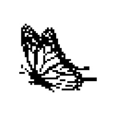 Fototapeta premium Pixel art butterfly. Animal vector illustration.