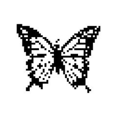 Pixel art butterfly. Animal vector illustration.
