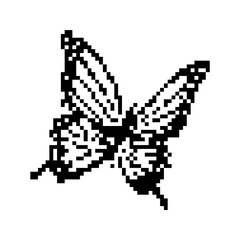 Pixel art butterfly. Animal vector illustration.