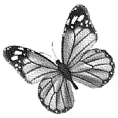 Pixel art butterfly. Animal vector illustration.