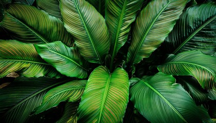 abstract tropical leaves green leaves texture nature background generative ia