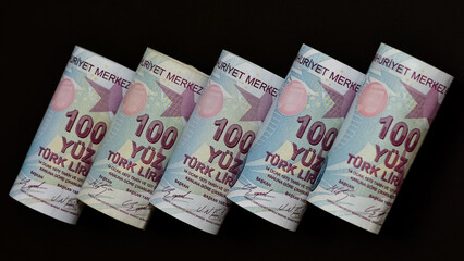 Banknote images of various countries. Turkish lira photos.