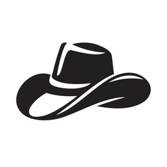 Cowboy Hat Vector – Western Rodeo Icon in Bold Black Line Art