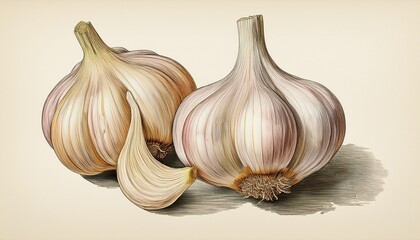 Obraz premium botanical illustration of a garlic