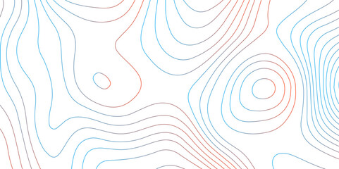 Topographic map background with geographic grid for hiking and mountain sport. modern design with white background and colorful wave line. topographic contour lines vector map seamless pattern vector.