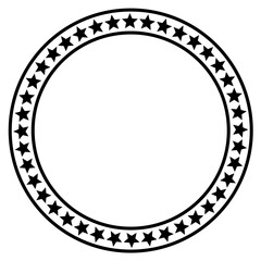 star frame border with circle outline made of stroke line