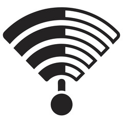 Black and White Wi-Fi Signal Strength Icon Indicating Partial Connectivity
