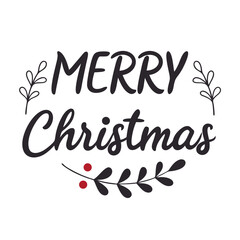 Fototapeta premium Merry Christmas typography vector illustration. 