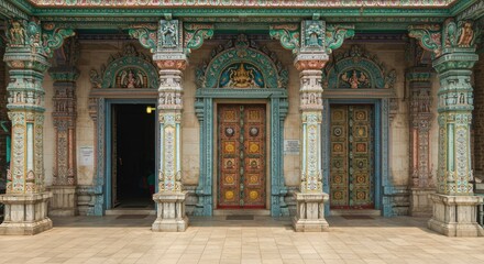 Fototapeta premium Ornate Temple Entrance