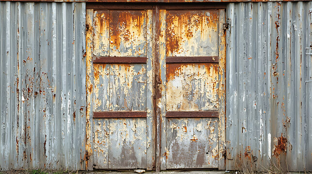The door is rusted and has a lot of paint on it