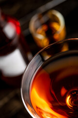 Elegant luxury cocktail in front of dark background