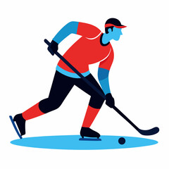 Obraz premium A man ice hockey vector silhouette