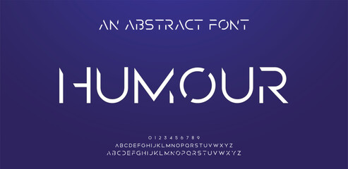 Design Modern abstract digital alphabet font. Minimal technology typography, Creative urban sport fashion futuristic font and with numbers. vector illustration.