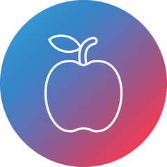Apple Line Gradient Circle Background Icon