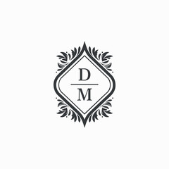 DM Initials Wedding Logo Vector Art  Icons  and Graphics