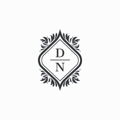 DN Initials Wedding Logo Vector Art  Icons  and Graphics