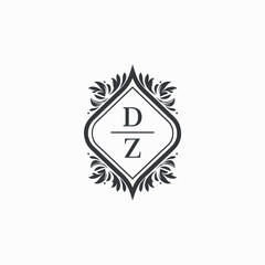 DZ Initials Wedding Logo Vector Art  Icons  and Graphics
