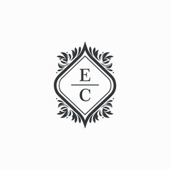 EC Initials Wedding Logo Vector Art  Icons  and Graphics