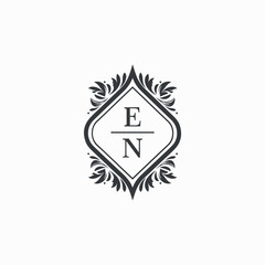 EN Initials Wedding Logo Vector Art  Icons  and Graphics