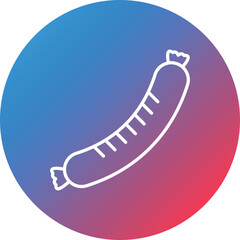 Sausage Line Gradient Circle Background Icon