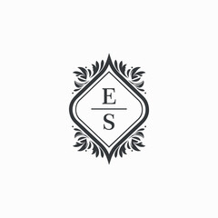 ES Initials Wedding Logo Vector Art  Icons  and Graphics