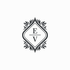 EV Initials Wedding Logo Vector Art  Icons  and Graphics