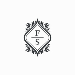 FS Initials Wedding Logo Vector Art  Icons  and Graphics